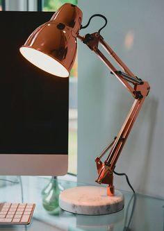 rose gold lamp desk